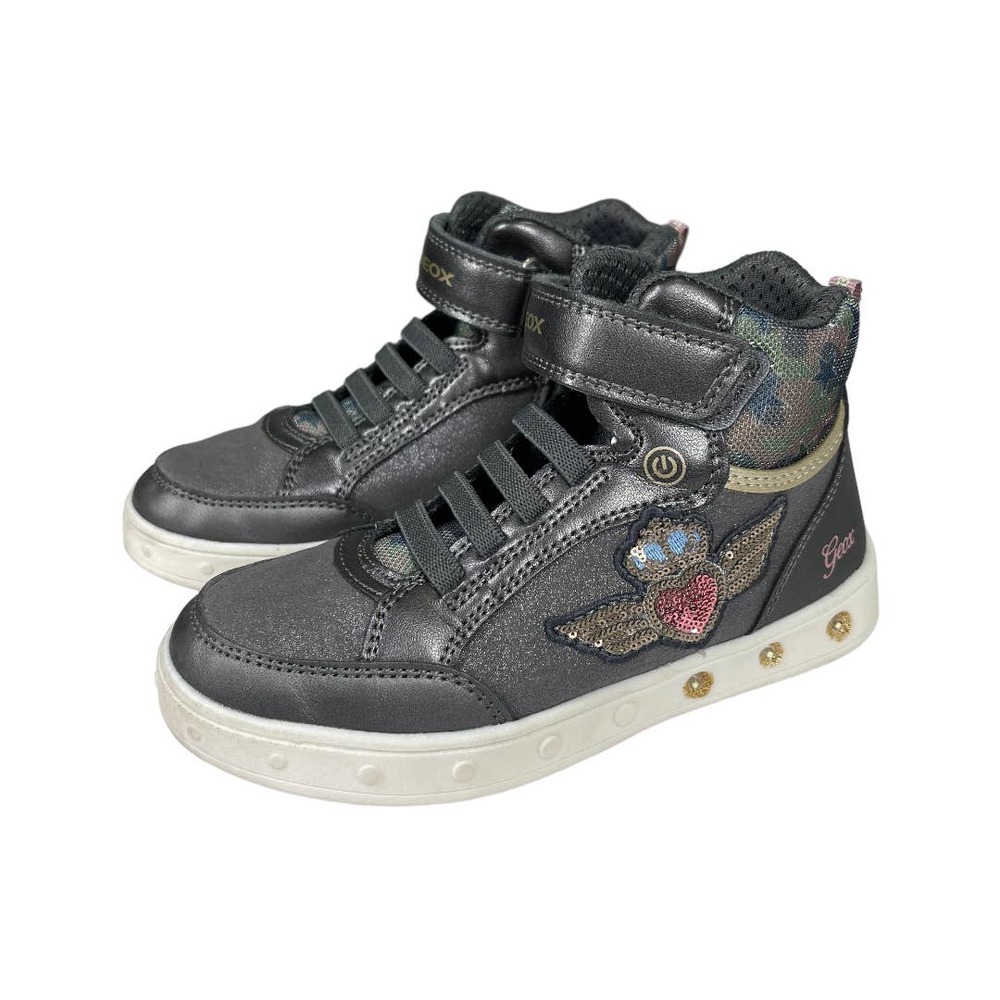 Geox Black and Multicolor Kids Sneakers